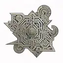 Mayan maze tattoo design idea