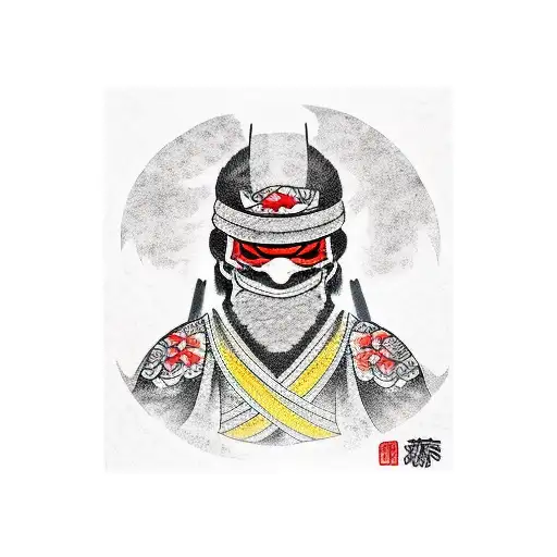 black ninja tattoo design idea