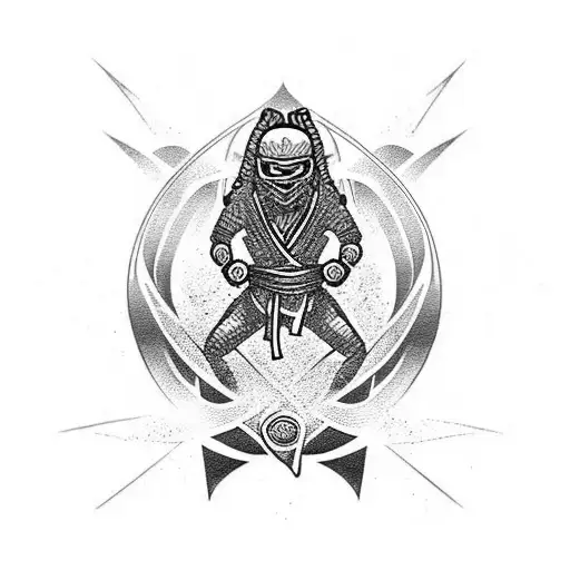 black ninja tattoo design idea