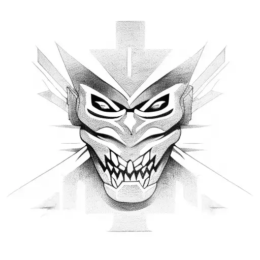 black ninja tattoo design idea