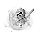 black ninja tattoo design idea