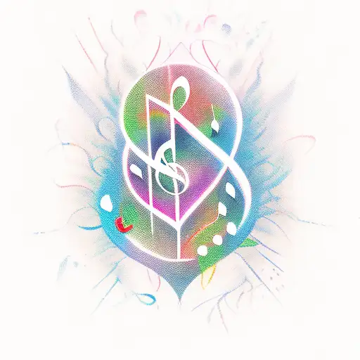 music note, heart tattoo design idea