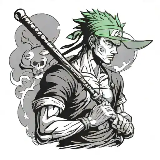 Zoro one piece tattoo design idea
