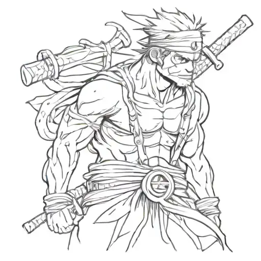 Zoro one piece tattoo design idea