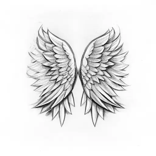 angel wings in memory of loved one  tattoo design idea