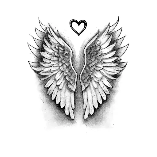 angel wings in memory of loved one  tattoo design idea