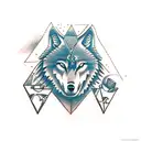 wolf, infinity, triangle, adversity tattoo design idea