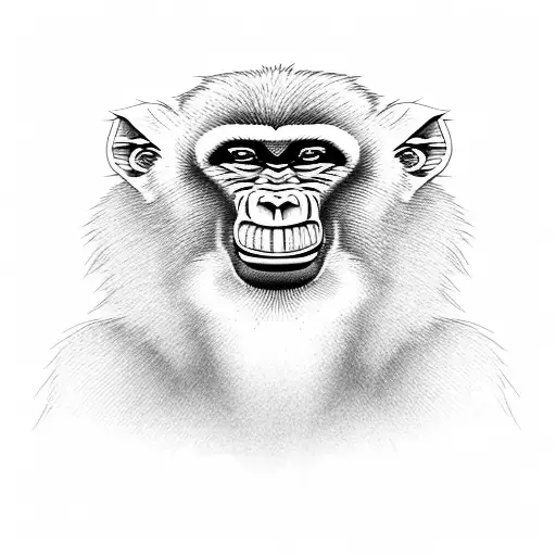 baboon fangs tattoo design idea