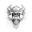 mandrill fangs tattoo design idea