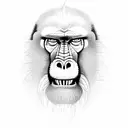 mandrill fangs tattoo design idea