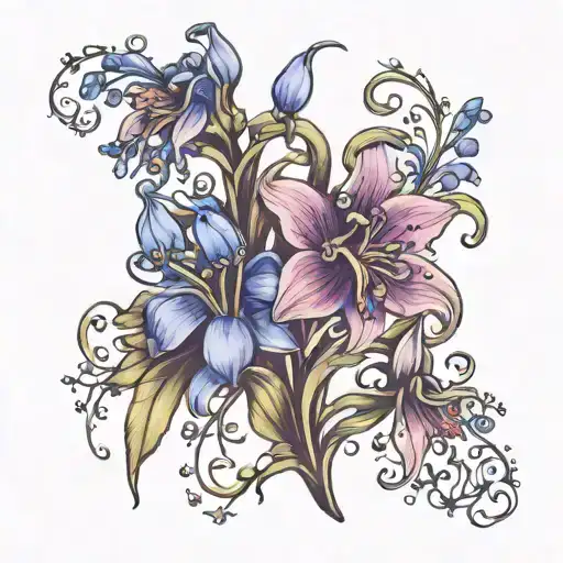 bluebell flowers don't let this darkness fool tattoo design idea