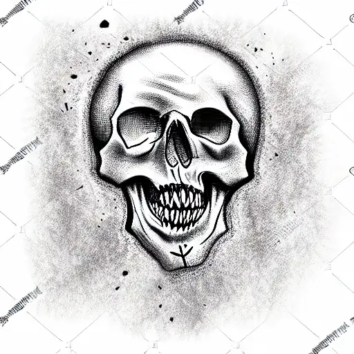 Skull, death, old age,  tattoo design idea