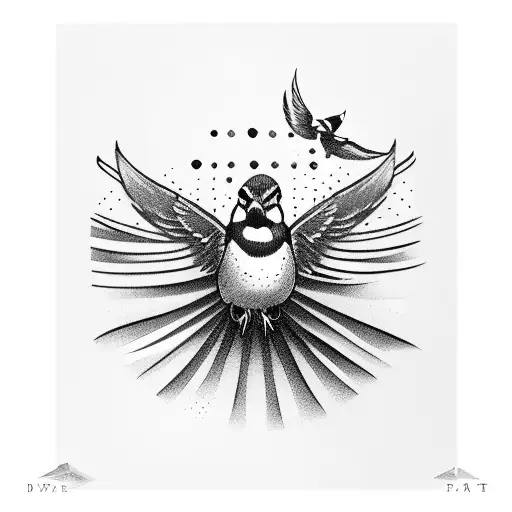 Sparrow tattoo design idea
