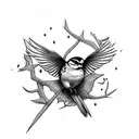 Sparrow tattoo design idea