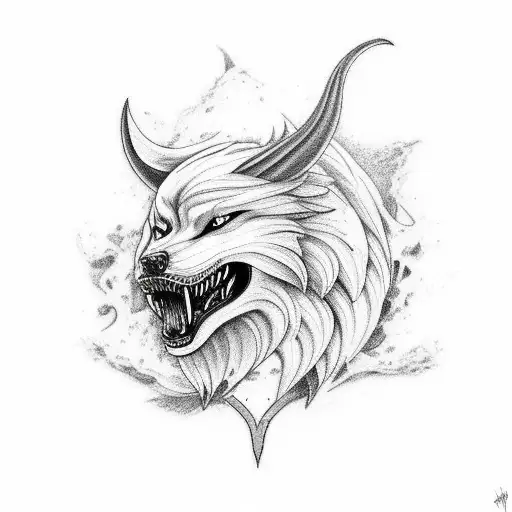 vidar vs fenrir tattoo design idea