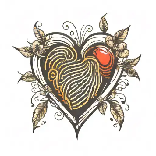 fingerprint heart tattoo tattoo design idea