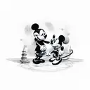 mickey minnie travelling  tattoo design idea