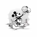 mickey minnie travelling  tattoo design idea