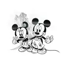 mickey minnie travelling  tattoo design idea