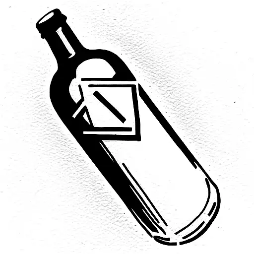 Molotov cocktail with anarchy painted on the bottle tattoo design idea