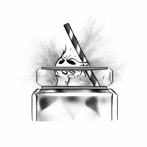 Molotov cocktail with anarchy painted on the bottle tattoo design idea