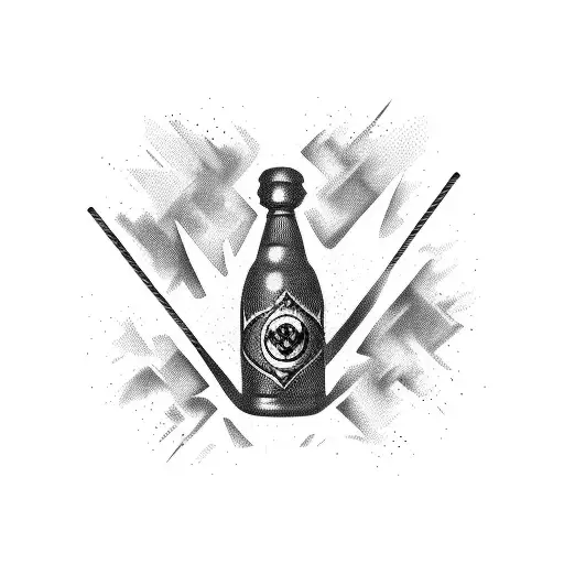 Molotov cocktail with anarchy painted on the bottle tattoo design idea