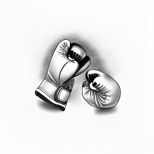 boxing gloves and cross tattoo design idea