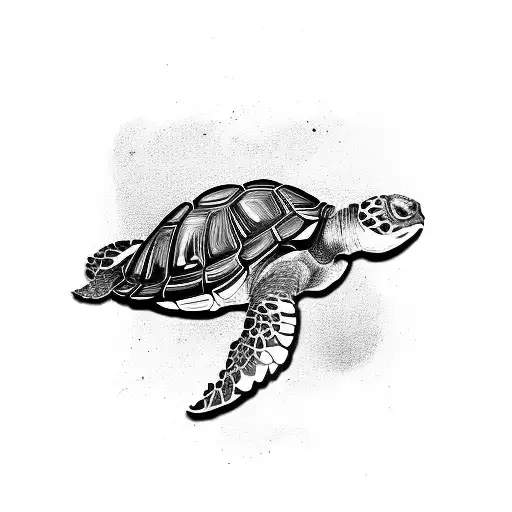 freshwter tortoise tattoo design idea