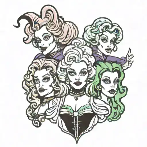 hocus pocus Sanderson sisters tattoo design idea