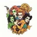 hocus pocus Sanderson sisters tattoo design idea