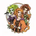 hocus pocus Sanderson sisters tattoo design idea
