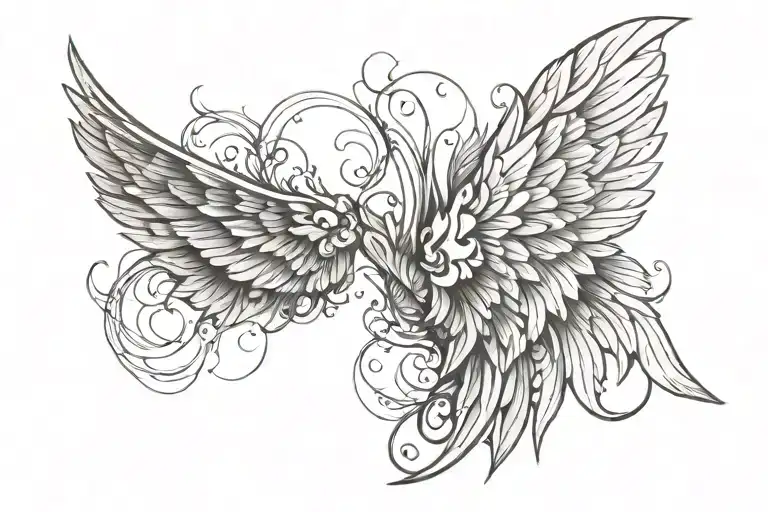 Wing tattoo design idea