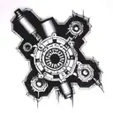 10mm socket tehnical drawing tattoo design idea