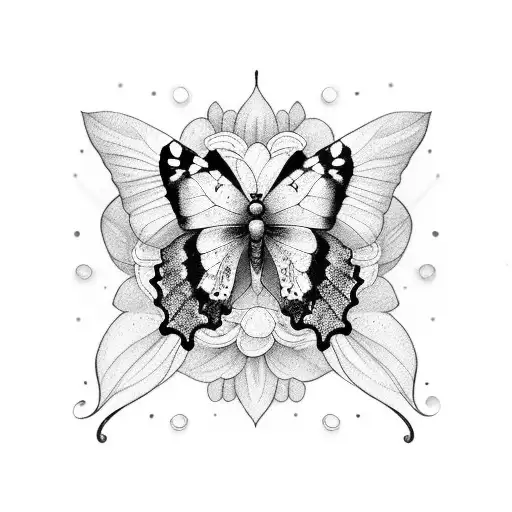 butterfly, semicolon, flowers, angel number 999999 tattoo design idea