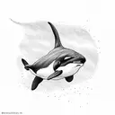 orca swimming fast tattoo design idea