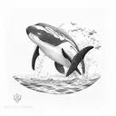 orca swimming fast tattoo design idea