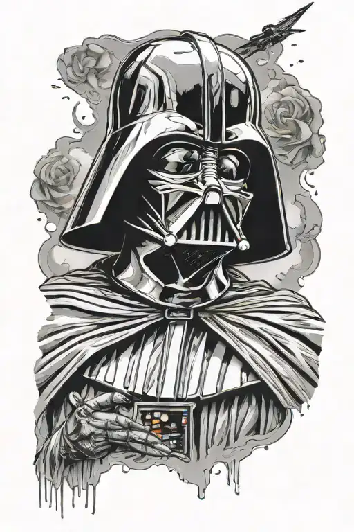 darth vader anakin skywalker crying tattoo design idea