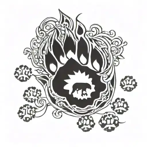 bear paw and baby bear paw print tattoo design idea