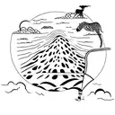 A beautiful painting of an African safari scene with animals and a hot air balloon in the background tattoo design idea