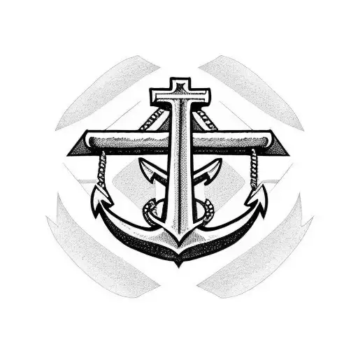 jesus standing in an anchor tattoo design idea