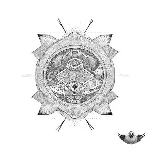 gallo sin cola y plumas en las orejas tattoo design idea