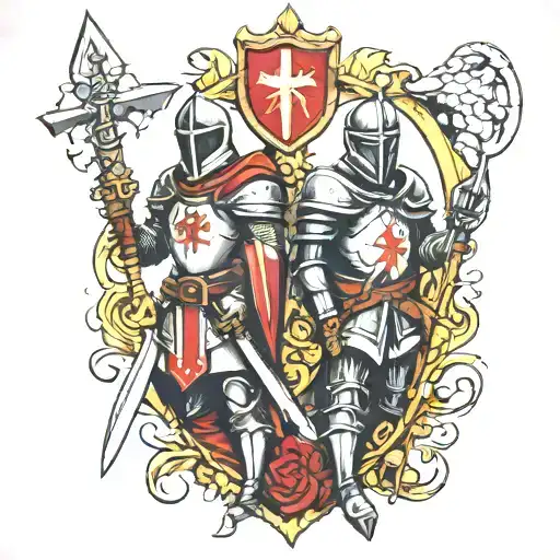 Templar and Knight of the Virgin tattoo design idea