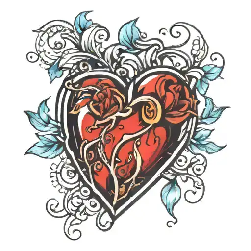 heart of glass tattoo design idea