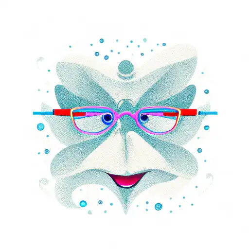 eyeglasses under the sea tattoo design idea