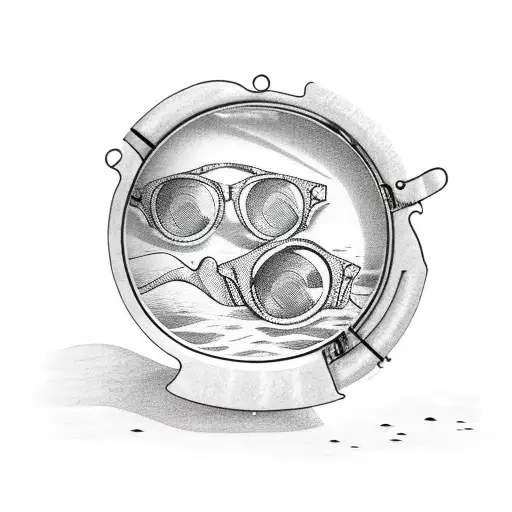 eyeglasses under the ocean tattoo design idea