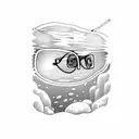 eyeglasses under the ocean tattoo design idea