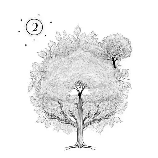 hand tattoo with the tree represents the life stages, first branch level - I was born, the the second level of the branc tattoo design idea
