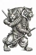 samurai, tiger, bear tattoo design idea