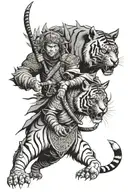 samurai, tiger, bear tattoo design idea