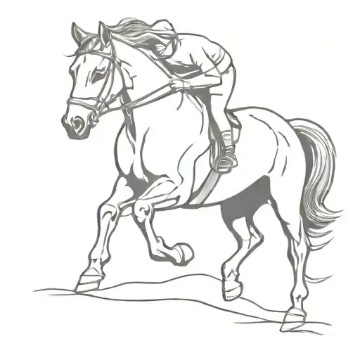 Horse jumping tattoo design idea